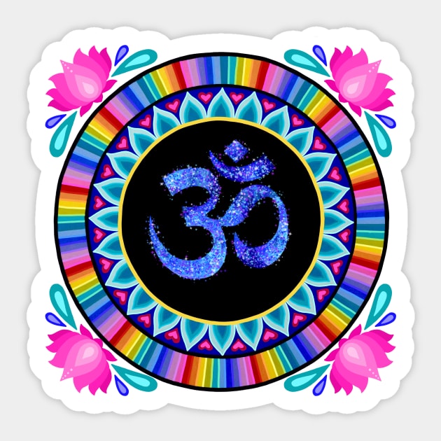 Universal Om Mandala Sticker by SoozieWray